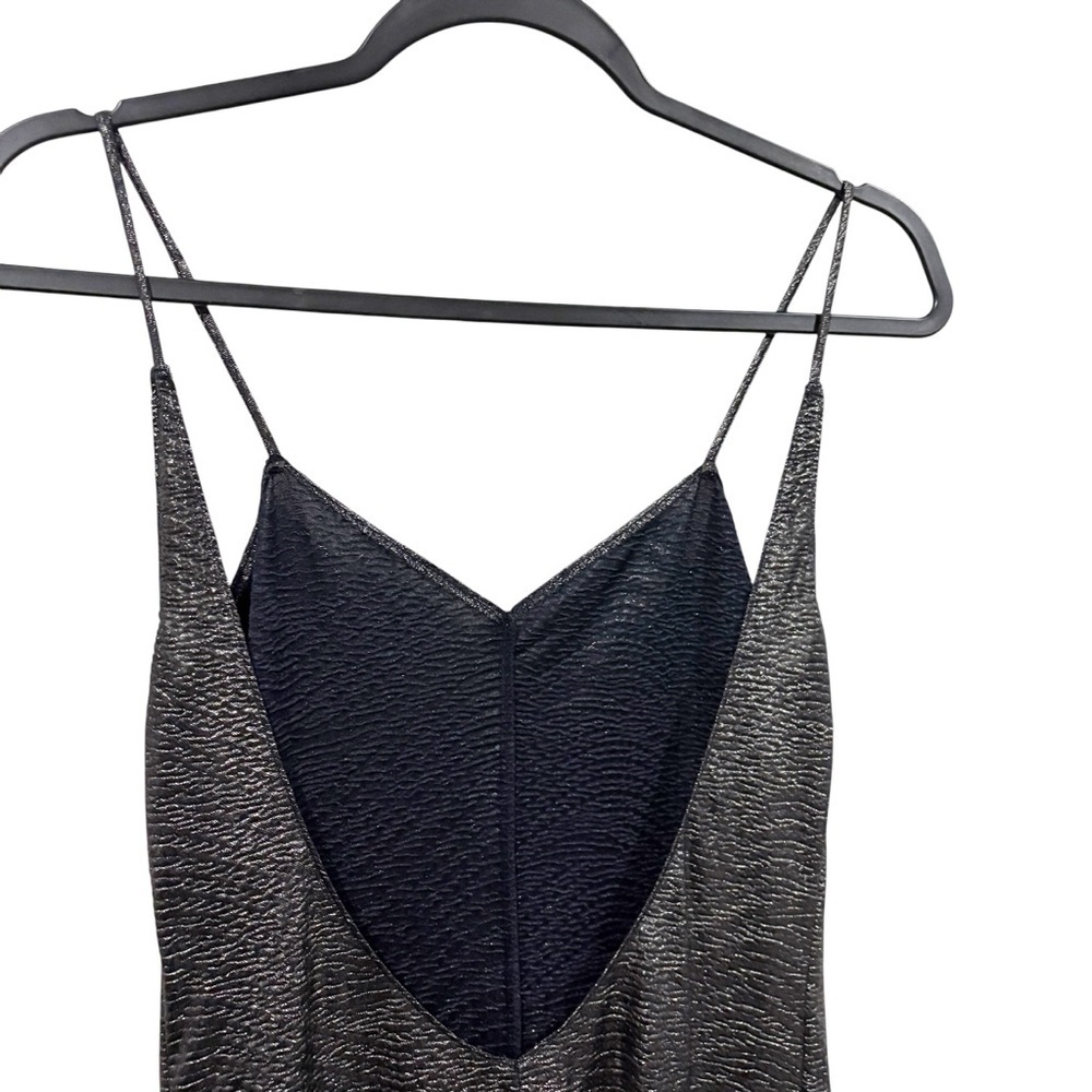 Reformation Jersey Knit Metallic Maxi Dress sz: S Silver Holiday Cocktail Party - Picture 4 of 5